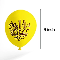 Happy 14th Birthday Celebrate with Our Combo Kit of 16 Printed Balloons and a Banner Pack of 16pcs for Your 14th Birthday Party Celebrations