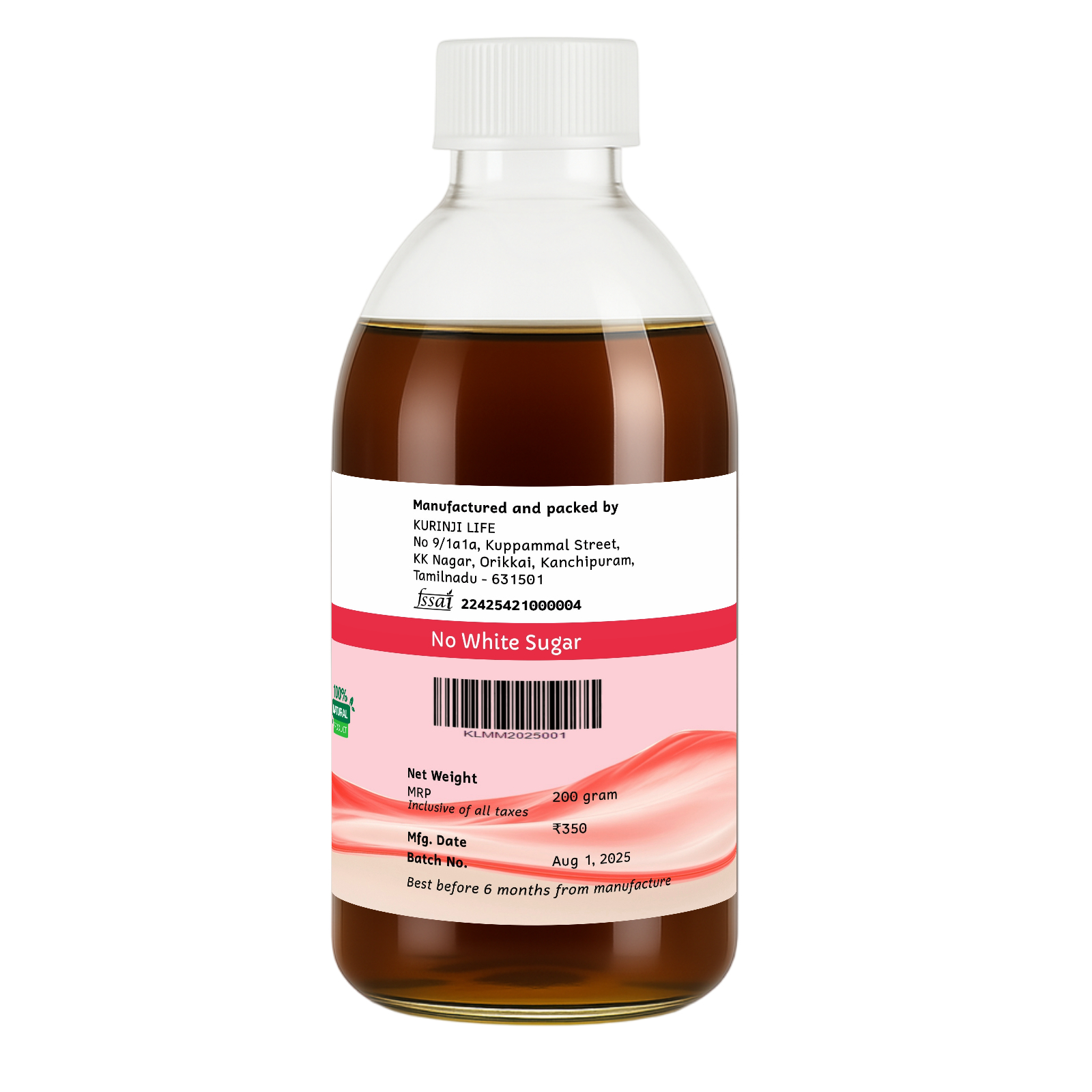 Kurinji Life Pomegranate Syrup (Madhulai Manappagu) 200 Gm