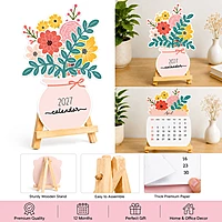 2027 Flower Pots Table Calendar