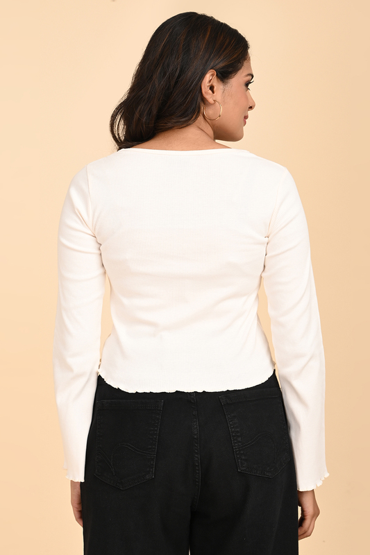 Women's Bell Sleeve Crop Top