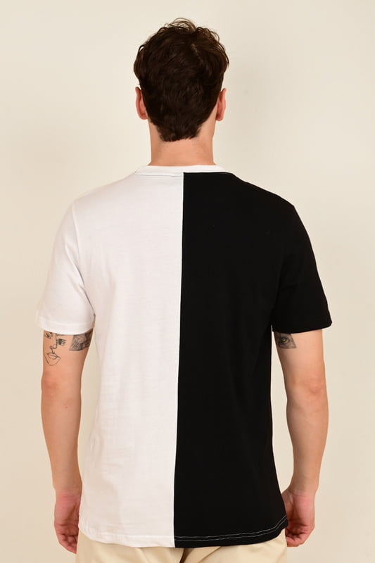 Men's Colour Block Printed Tshirt