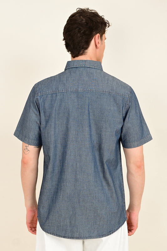 Men's Half Sleeve Chambray Shirt