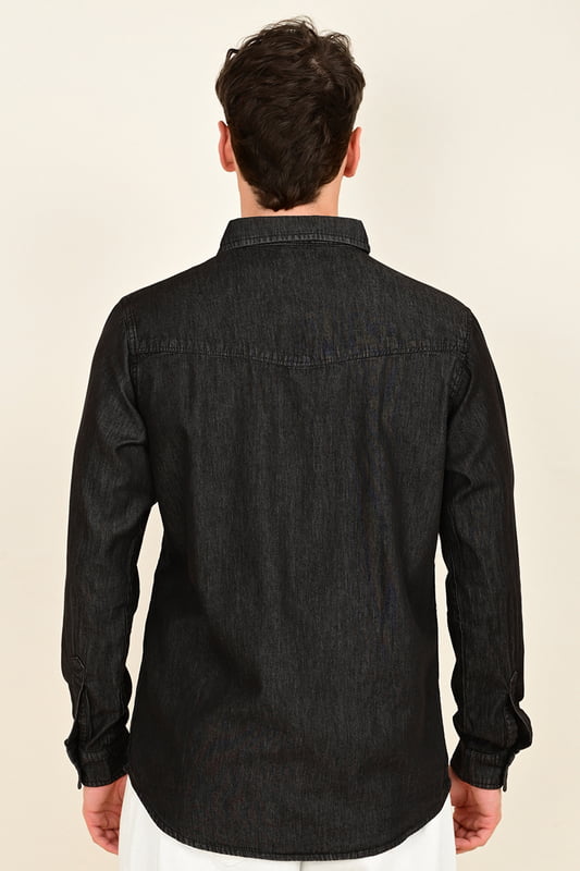 Men's Full Sleeve Chambray Shirt - Gray