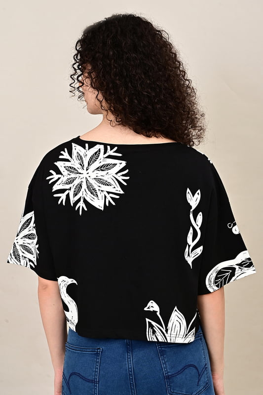 Women's  Forest Script Crop Top