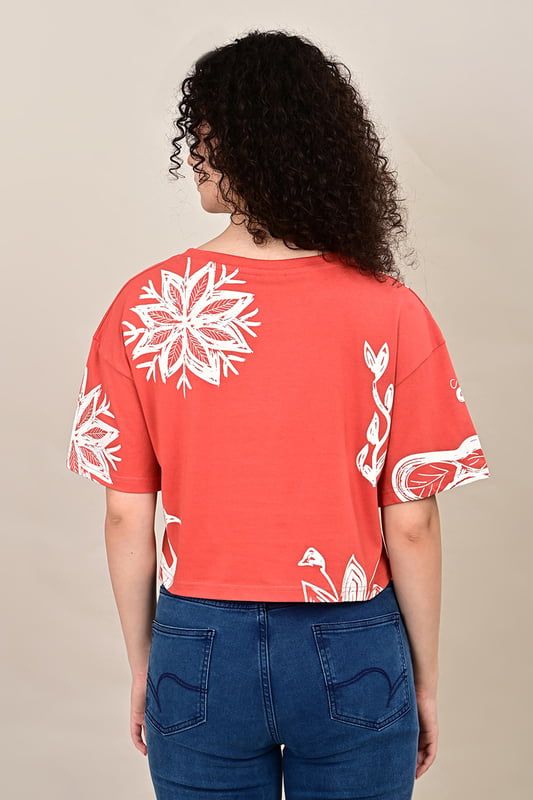 Women's  Forest Script Crop Top