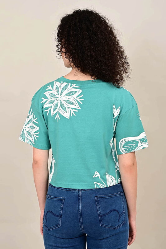 Women's  Forest Script Crop Top