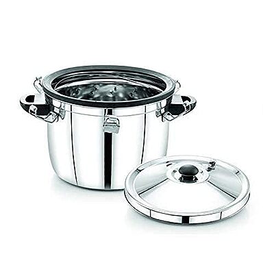 Express Stainless Steel Manual Rice Cooker with Steamer Basket Cooks up to