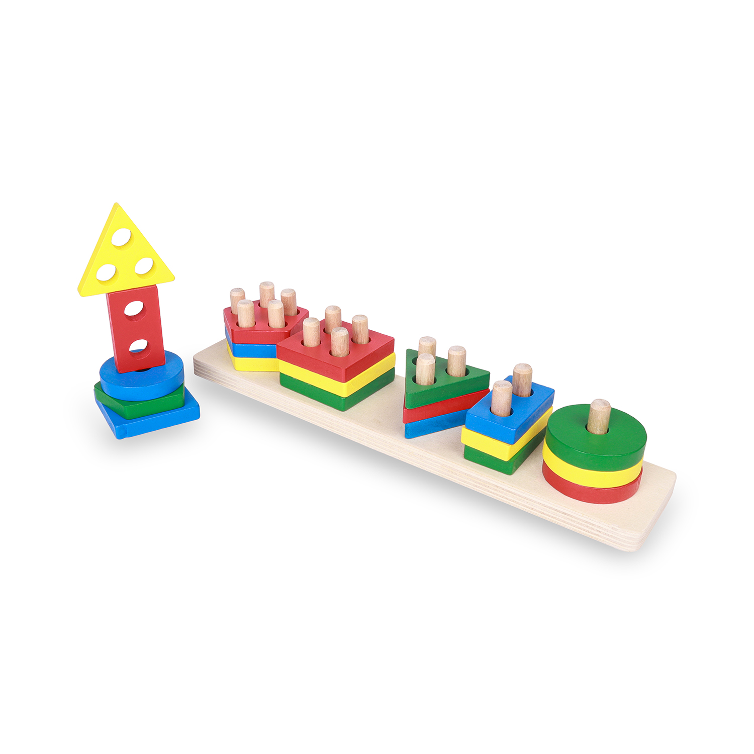 Wooden Stacking Toys for Kids | Toddler Activity Play | Educational Toys for 2+ Year Olds | Gift for Boys & Girls | Building Blocks for Baby Development | Brain Development Toy