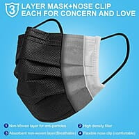 ET Dental Face Mask 3 Ply Black (Meltblown) | Disposable Surgical Face Mask | Box of 100