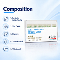 Dentsply Gutta Percha Points 2% Taper – ISO Sizes for Root Canal