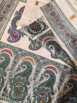 Off white Revival Baluchari in pure Mulberry silk