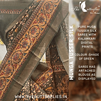 Munga Tusser silk saree with Kalamkari Prints YBRSTSK19037