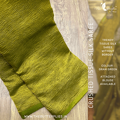 CRUSHED TISSUE SILK SAREE  USTSTES23523