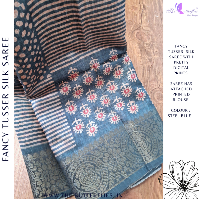 FANCY TUSSER SILK SAREE IHFSTUS23893