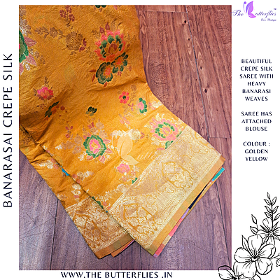 BANARASI CREPE SILK SAREE  DCMSBNS24291