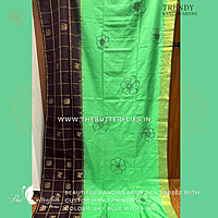 Pure kanchivaram Soft  Silk Saree with checks border KRSSSIL19188