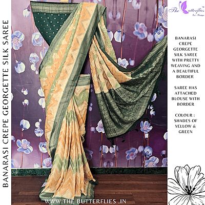 BANARASI CREPE GEORGETTE SILK SAREE  SFHSCRE24599
