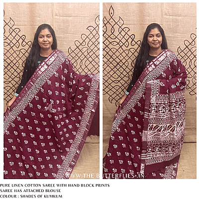 LINEN COTTON SAREE ssgSLIN24641