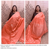 FANCY TUSSER SILK SAREE SFHSTUS24633