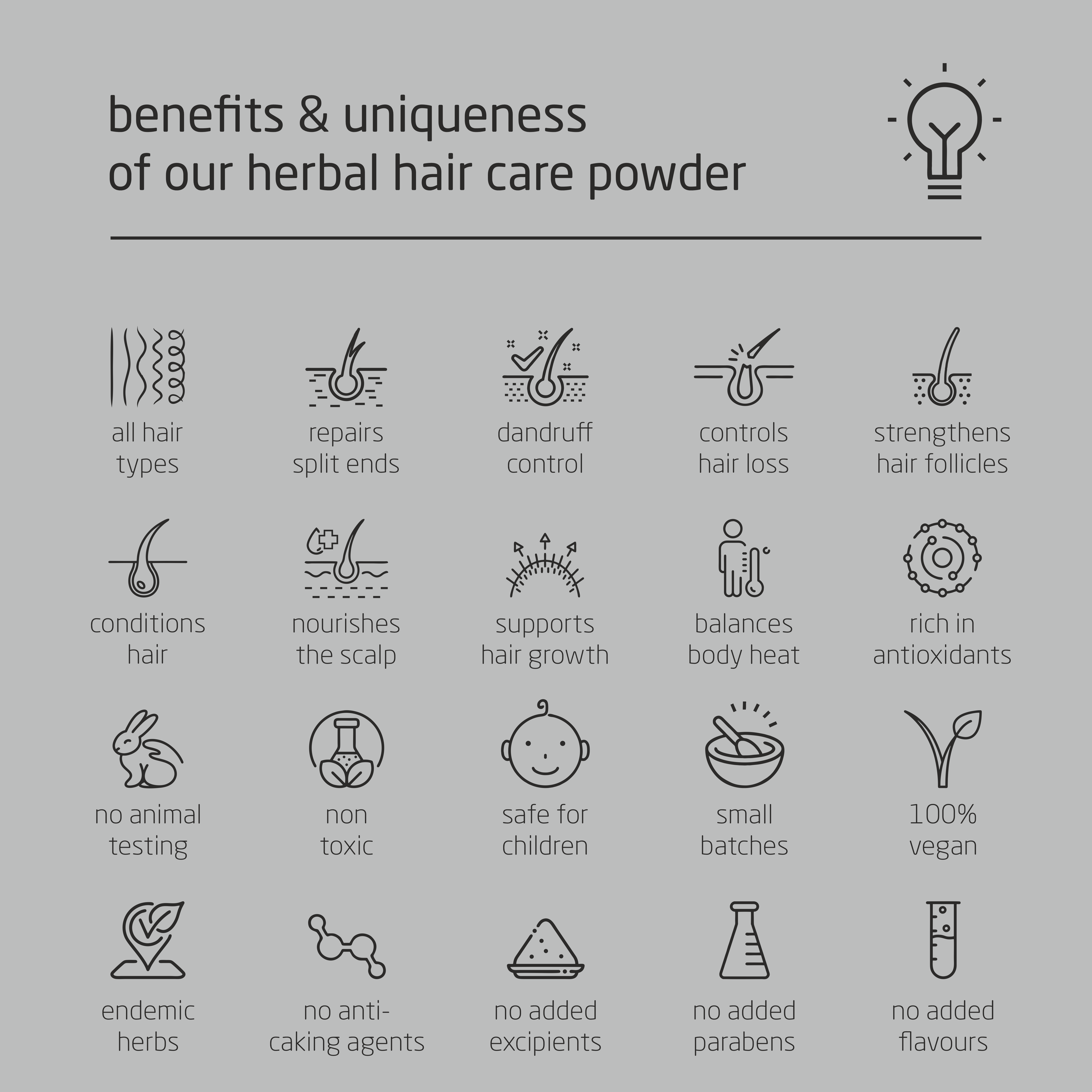 Super Premium Herbal Hair Care Powder - 100g