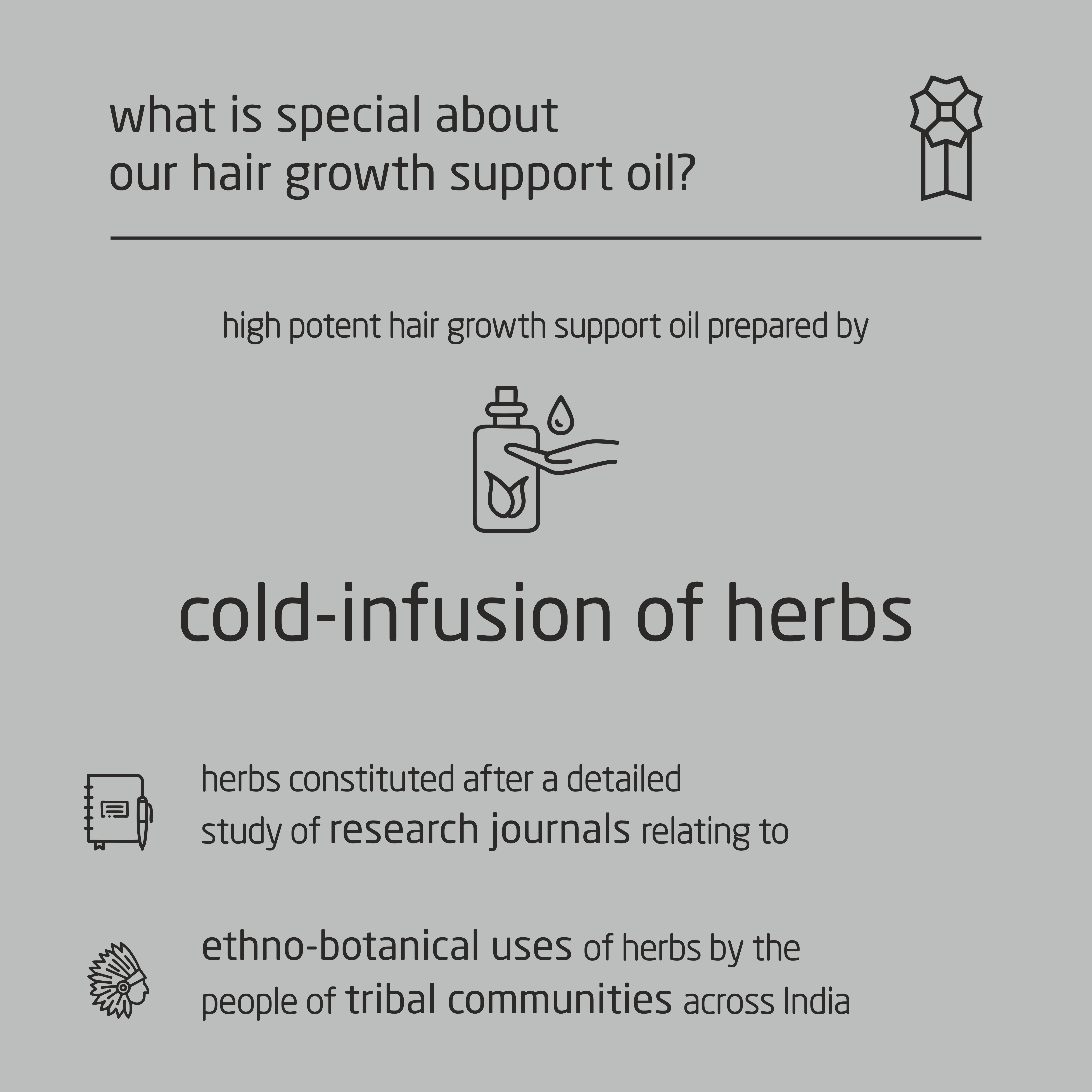 Premium Herbal Cold-Infused Hair Growth Support Oil - 100ml