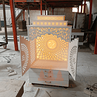 Om Aura Corian Mandir with Folding Doors