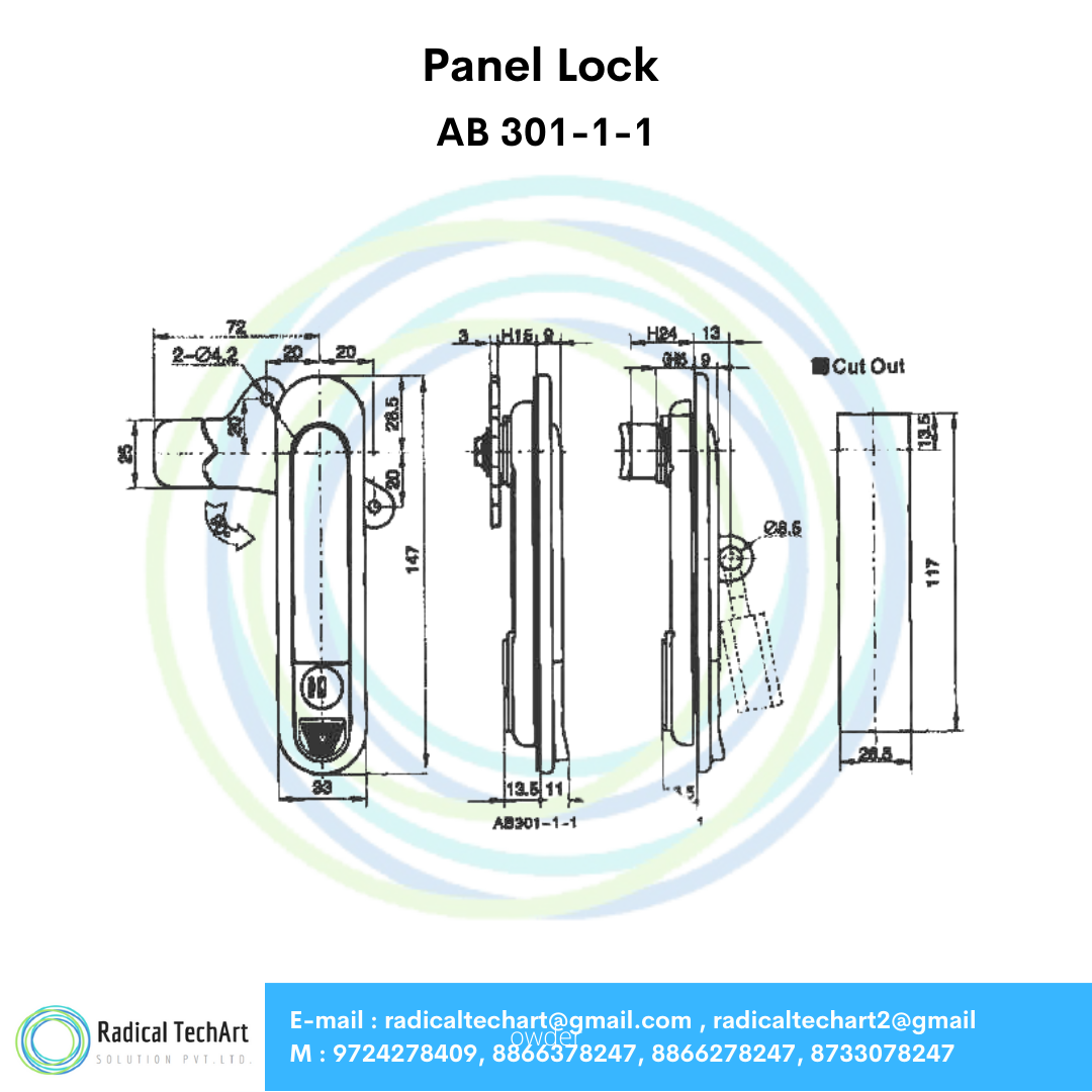 Panel Lock - AB 301-3A-1, AB 301-1-1, AB 401-1-1, AB 401-1-2