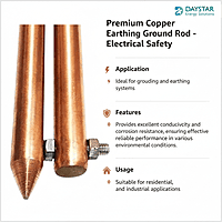 2 Feet - Copper Bonded Earth Rod (12mm - 100 Microns)