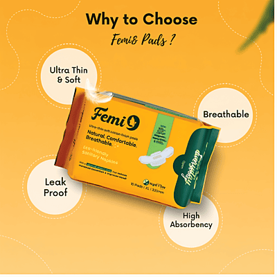 Femi 9 Happy Day Everyday Sanitary Napkins XL 320mm - Pack of 3 (30 Pads)