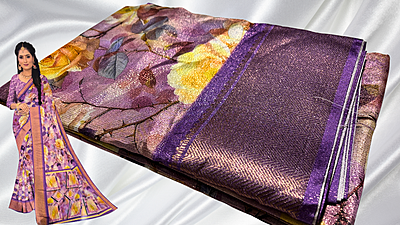 Morni Digital Vaira Oosi Saree - Lavendar Morni Digital Vaira Oosi Saree - Lavendar