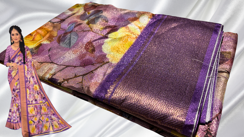 Morni Digital Vaira Oosi Saree - Lavendar