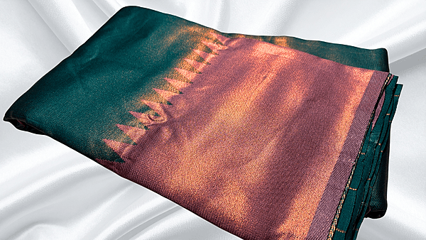 Butter Tissue Temple Design Saree - Ramar Blue