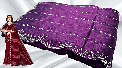 Maharani Stone Work Saree - Purple