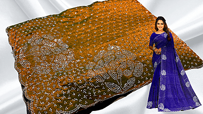 Grand Stone Work Space Gulab Silk Saree - Gold Yellow