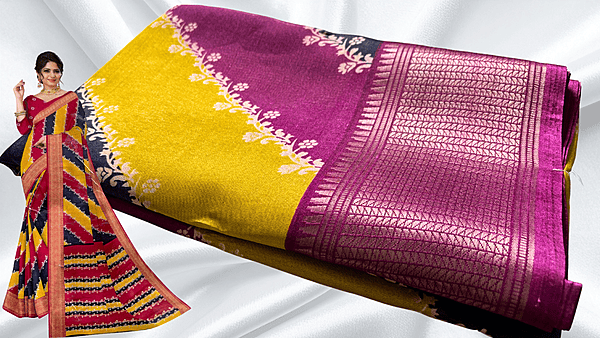 Dola Silk Gold Jari 3 Layer Saree - Plum