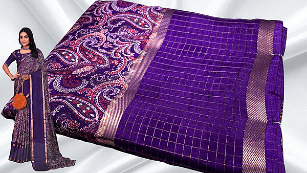 Avtar Binny Silk Manga Style Saree - Purple