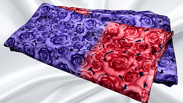 Butter Silk Soft Dual Rose Saree - Purple & Red
