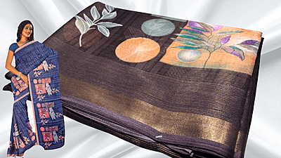 Sundar Cotton Tissue Saree - Lavendar Gold