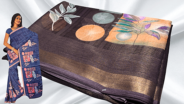 Sundar Cotton Tissue Saree - Lavendar Gold