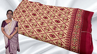 Fini Poly Chiffon Cream Soft Saree - Apple Red Fini Poly Chiffon Cream Soft Saree - Apple Red