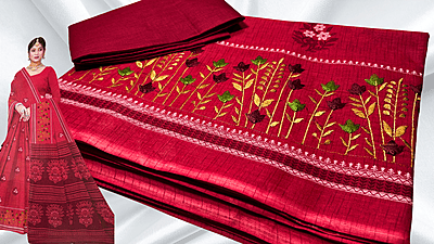 Prajakta Pure Cotton Embroidery Saree - Red