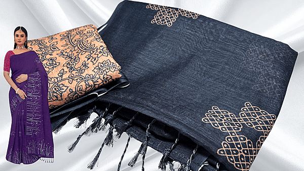 Cotton Queen Trending Saree - Gray Cream