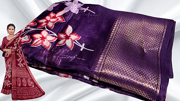 Manvi Fancy Silk Saree - Purple