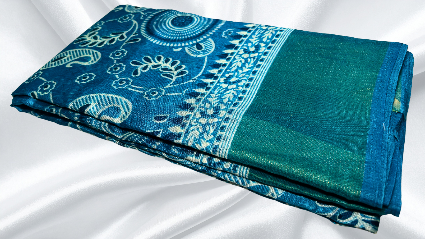 Zarina Pattu Soft Saree - Aqua