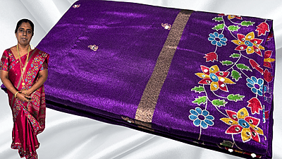 Mirror Beauty Binny Silk Saree - Purple Mirror Beauty Binny Silk Saree - Purple