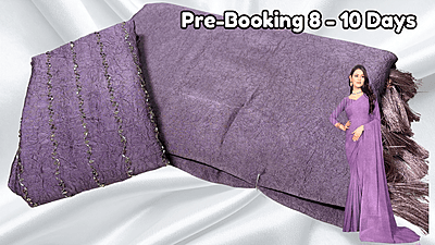 Online Lining Crush Fancy Saree - Lavendar