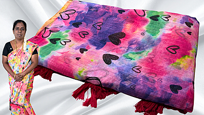Teacher's Uniform Soft Heart Rainbow Saree - Pink Teacher's Uniform Soft Heart Rainbow Saree - Pink