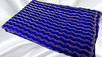 Space Silk Designer Stone PVC Saree - Ink Blue Space Silk Designer Stone PVC Saree - Ink Blue