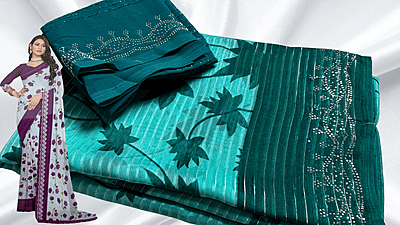 High Level Soft Sirkosi Work Saree - Blueish Green High Level Soft Sirkosi Work Saree - Blueish Green