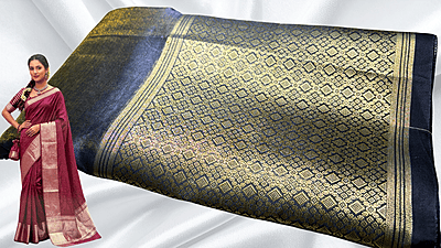 Good Look Fancy Silk Saree - Dark Blue Good Look Fancy Silk Saree - Dark Blue